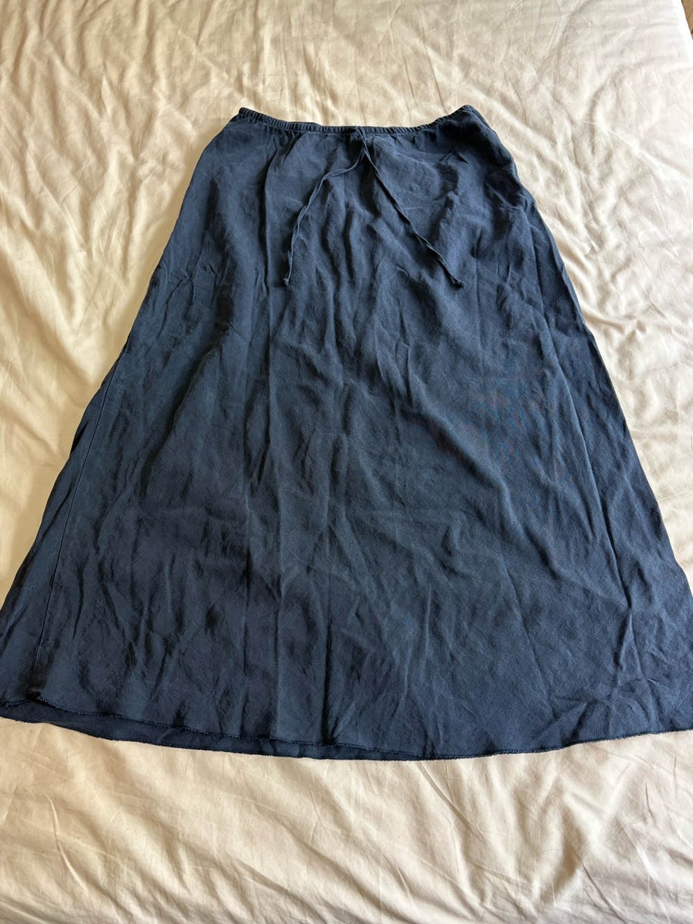 Brandy Melville Navy Drawstring Midi Skirt